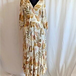 Caroline Morgan Tropical Print Midi Dress - Size Small